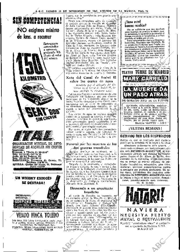 ABC MADRID 10-11-1962 página 70