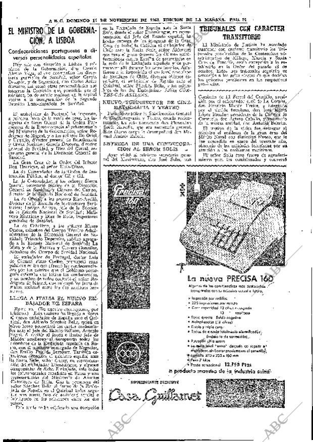 ABC MADRID 11-11-1962 página 107