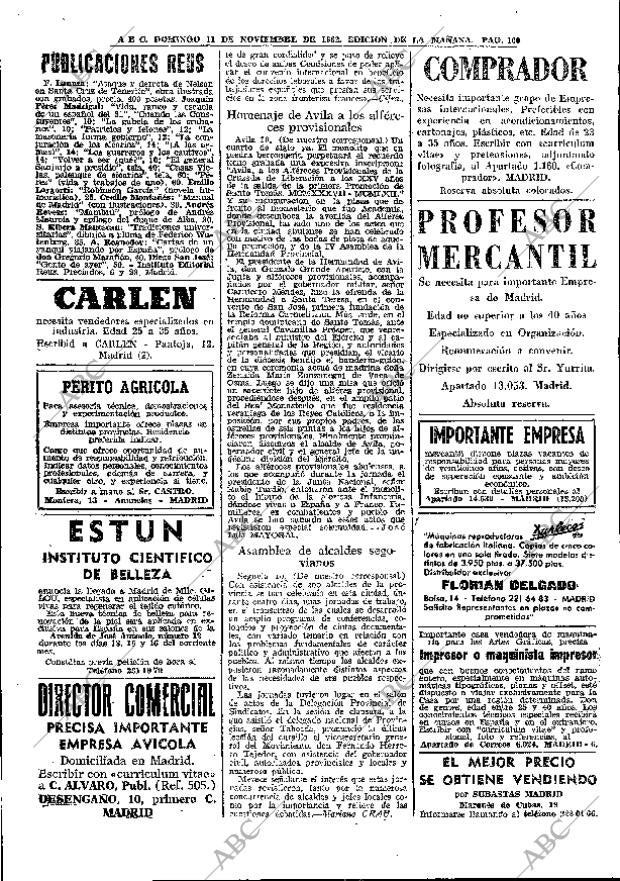 ABC MADRID 11-11-1962 página 116