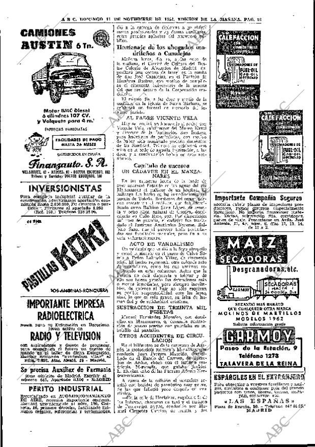 ABC MADRID 11-11-1962 página 118