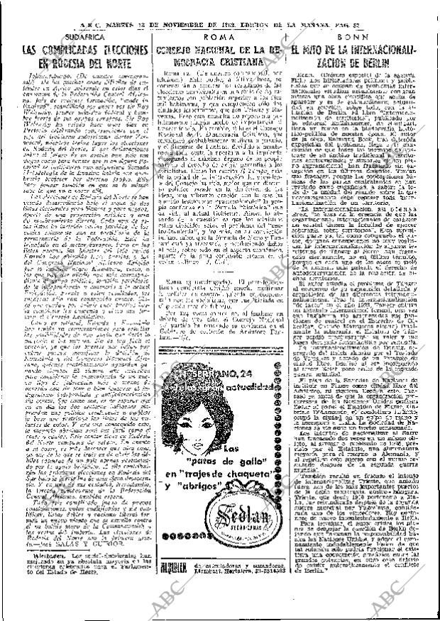 ABC MADRID 13-11-1962 página 52