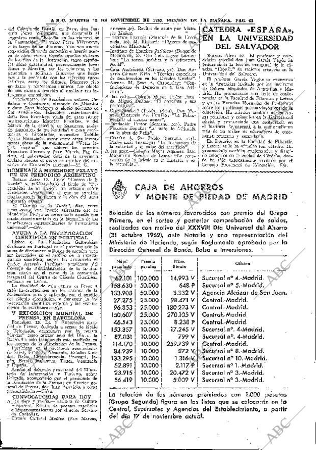 ABC MADRID 13-11-1962 página 61