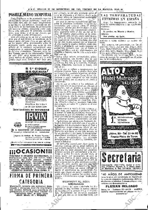 ABC MADRID 13-11-1962 página 62