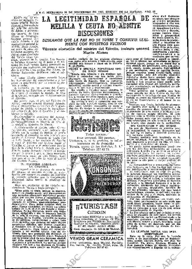 ABC MADRID 14-11-1962 página 49