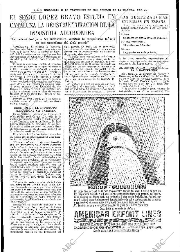 ABC MADRID 14-11-1962 página 63