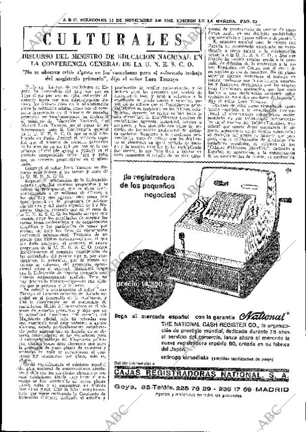 ABC MADRID 14-11-1962 página 65