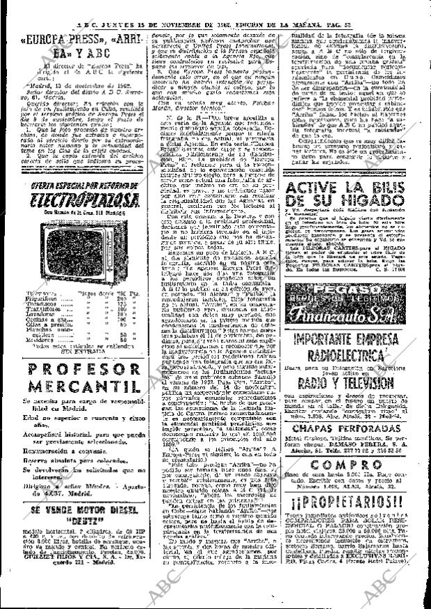 ABC MADRID 15-11-1962 página 52