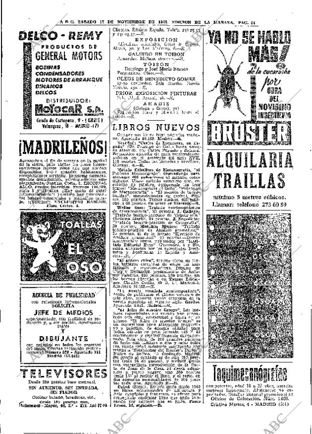 ABC MADRID 17-11-1962 página 64