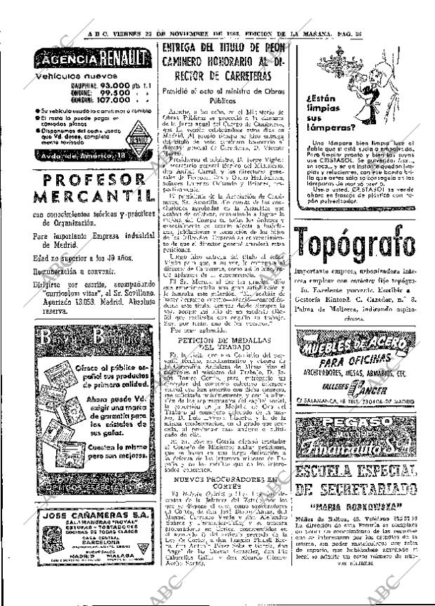 ABC MADRID 23-11-1962 página 56