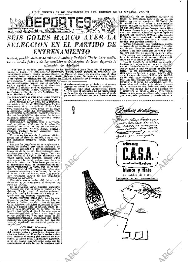 ABC MADRID 23-11-1962 página 77