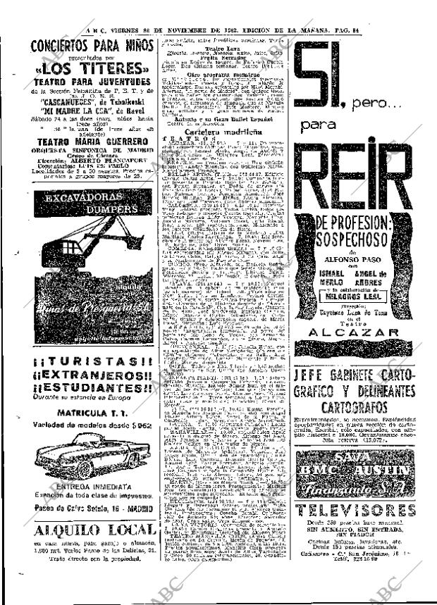 ABC MADRID 23-11-1962 página 84