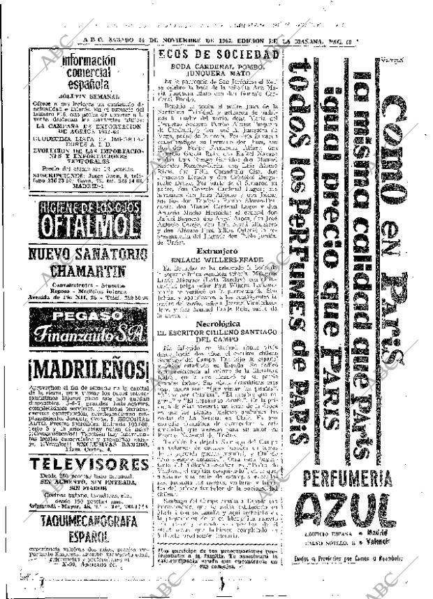 ABC MADRID 24-11-1962 página 62