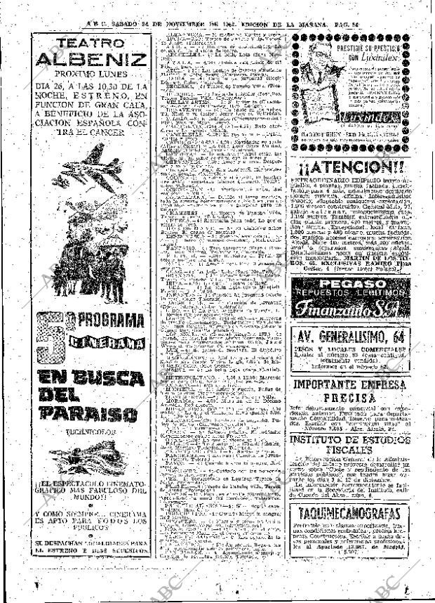 ABC MADRID 24-11-1962 página 84