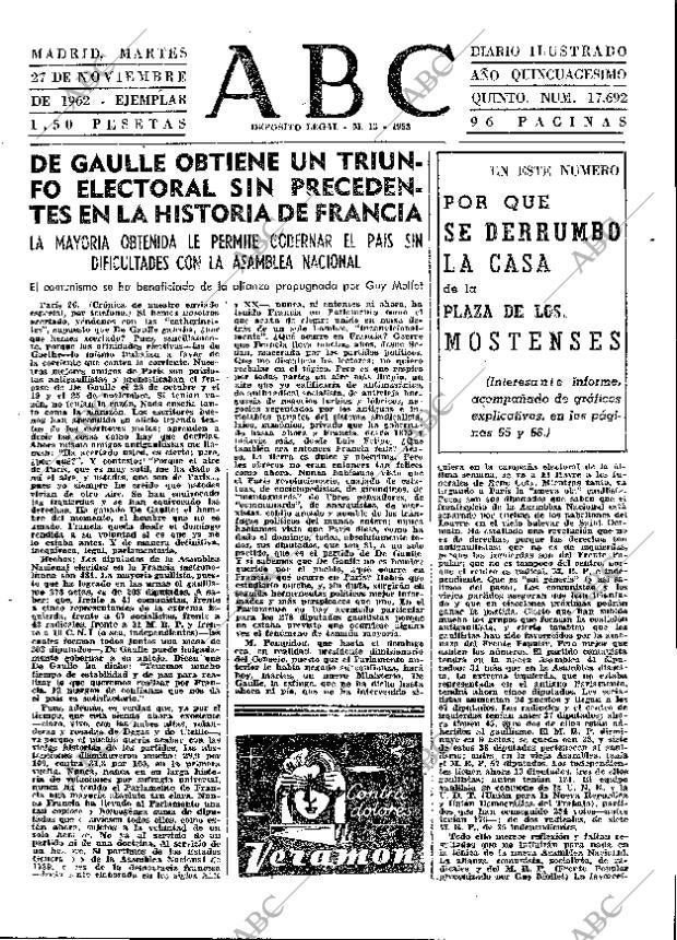 ABC MADRID 27-11-1962 página 47