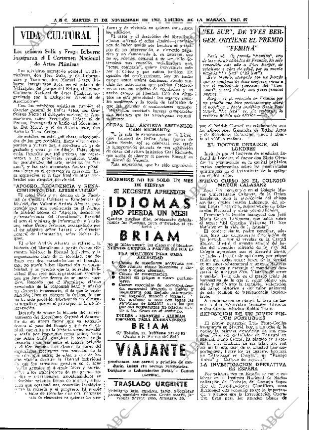 ABC MADRID 27-11-1962 página 67
