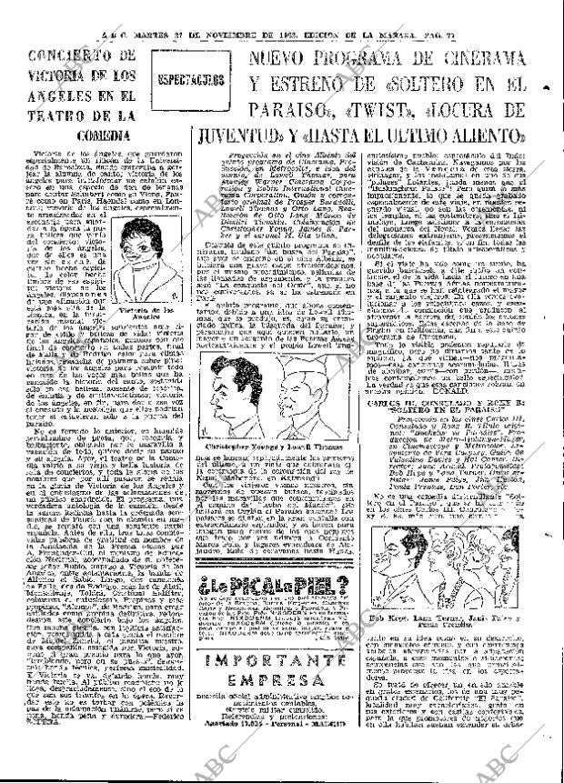 ABC MADRID 27-11-1962 página 77