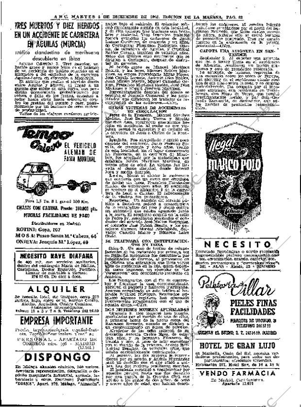 ABC MADRID 04-12-1962 página 62