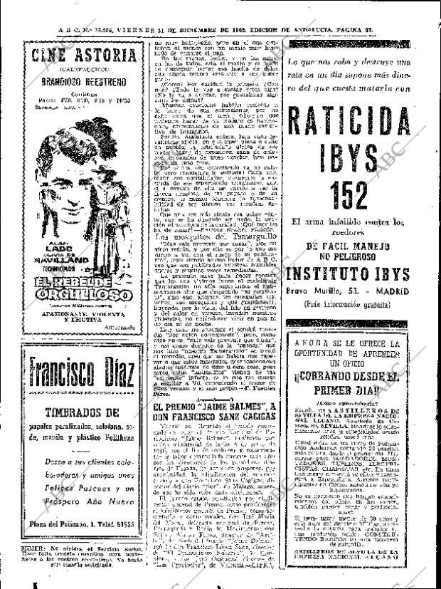 ABC SEVILLA 21-12-1962 página 62