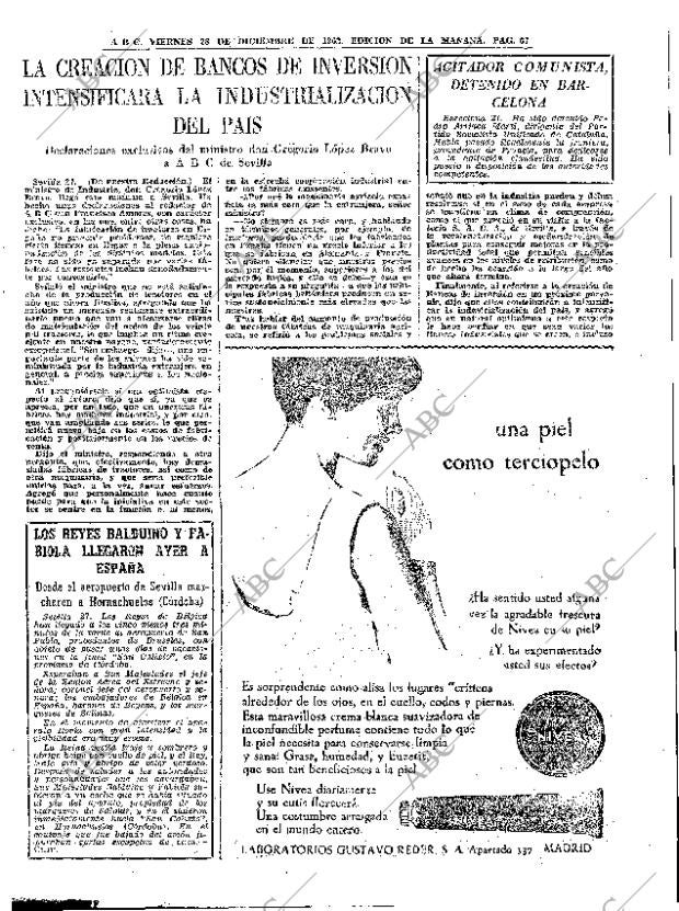 ABC MADRID 28-12-1962 página 67