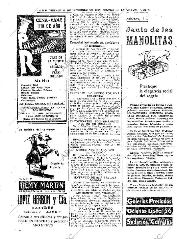 ABC MADRID 28-12-1962 página 70