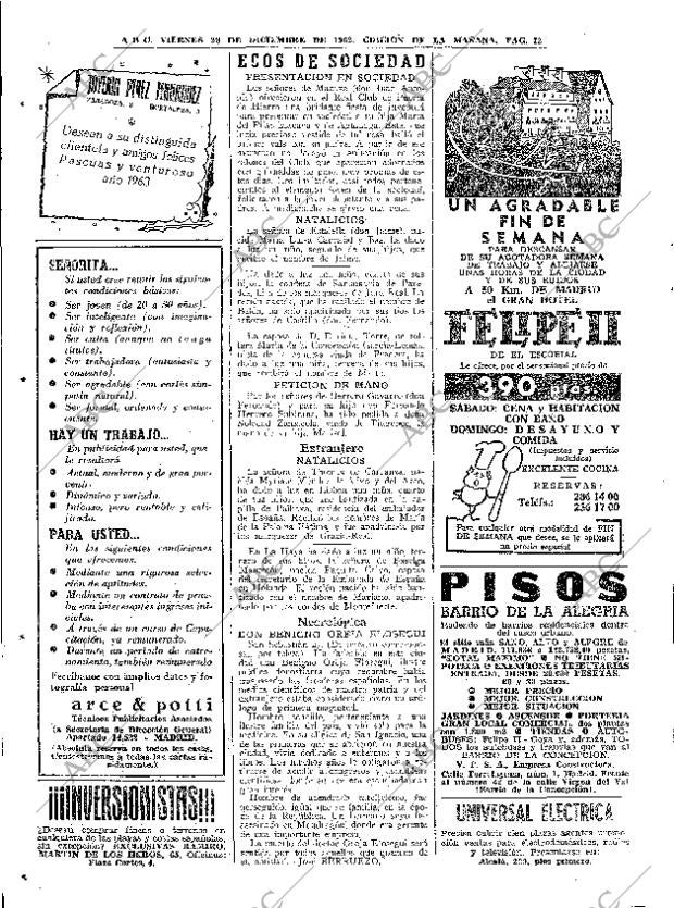 ABC MADRID 28-12-1962 página 72