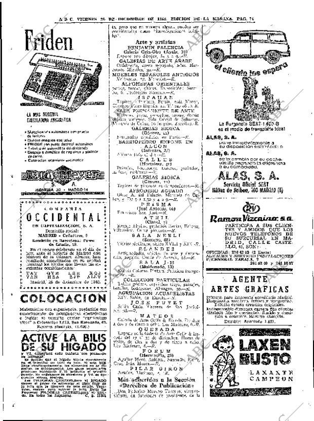 ABC MADRID 28-12-1962 página 74