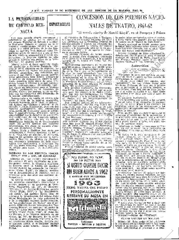 ABC MADRID 28-12-1962 página 81