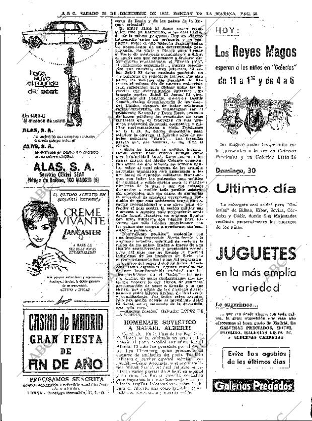 ABC MADRID 29-12-1962 página 50