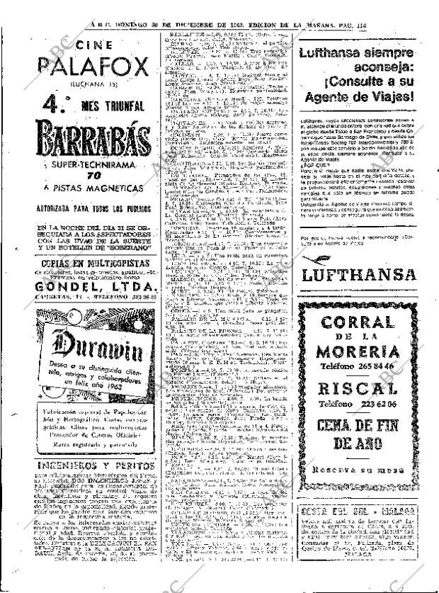 ABC MADRID 30-12-1962 página 116