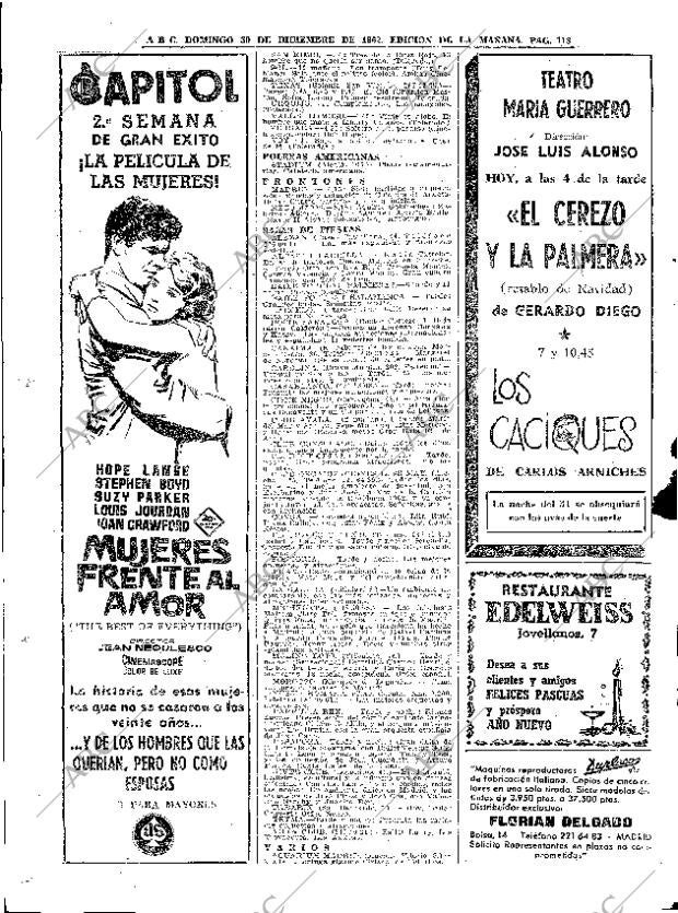 ABC MADRID 30-12-1962 página 118