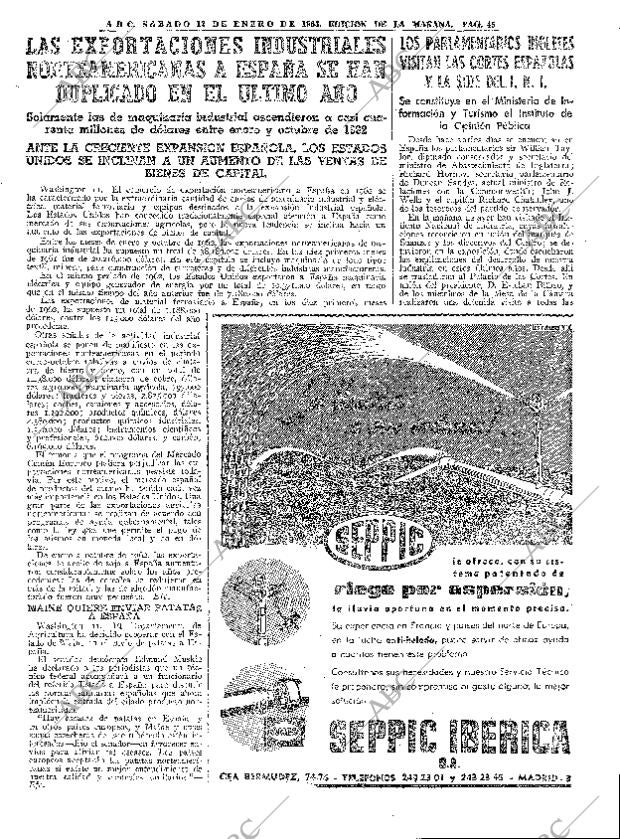 ABC MADRID 12-01-1963 página 45