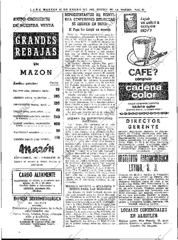 ABC MADRID 15-01-1963 página 44