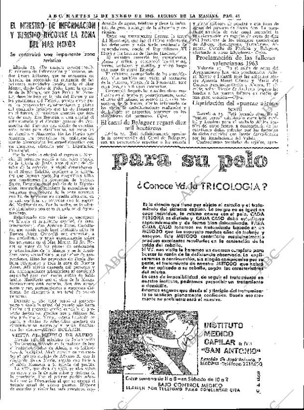 ABC MADRID 15-01-1963 página 45