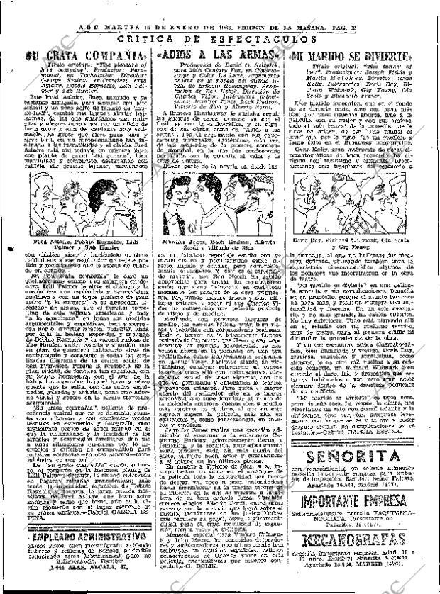 ABC MADRID 15-01-1963 página 62