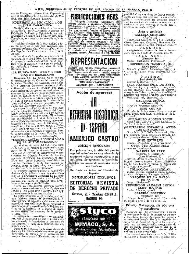 ABC MADRID 13-02-1963 página 54