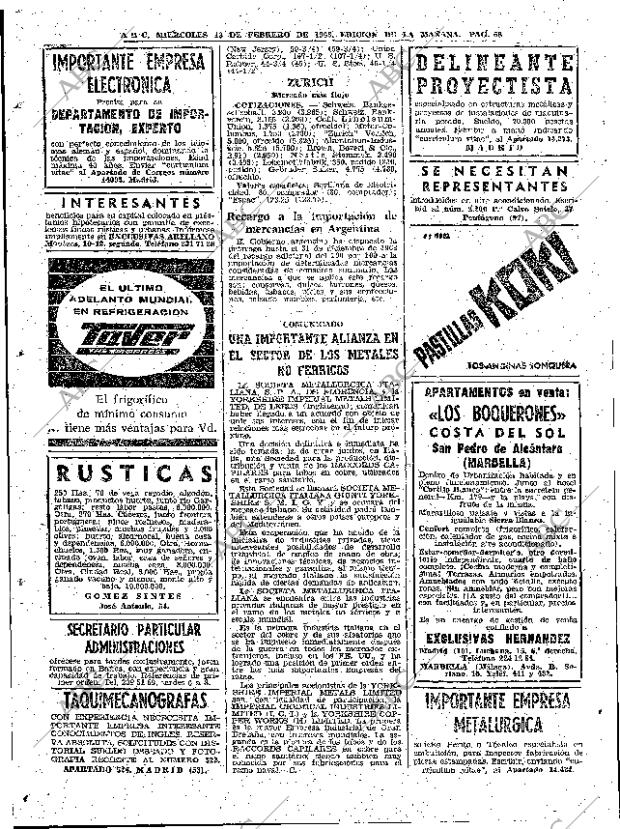 ABC MADRID 13-02-1963 página 58