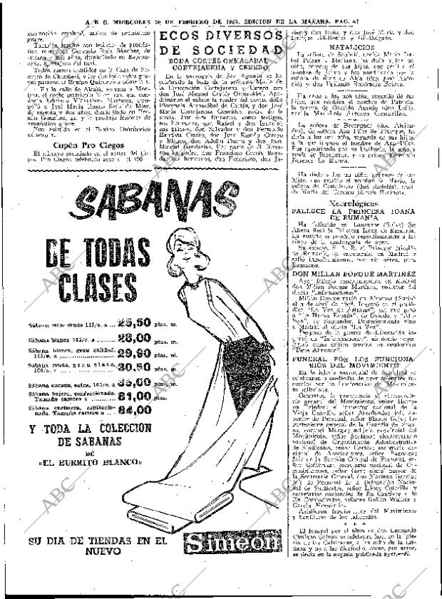 ABC MADRID 20-02-1963 página 67