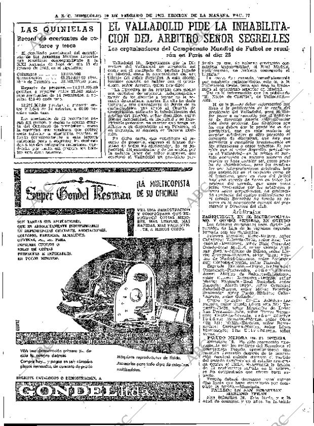 ABC MADRID 20-02-1963 página 77