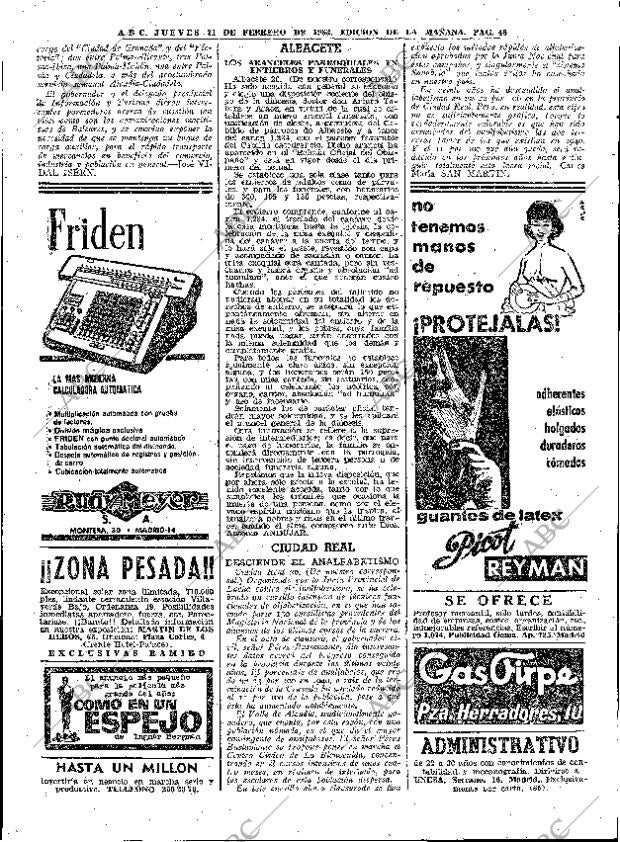 ABC MADRID 21-02-1963 página 46