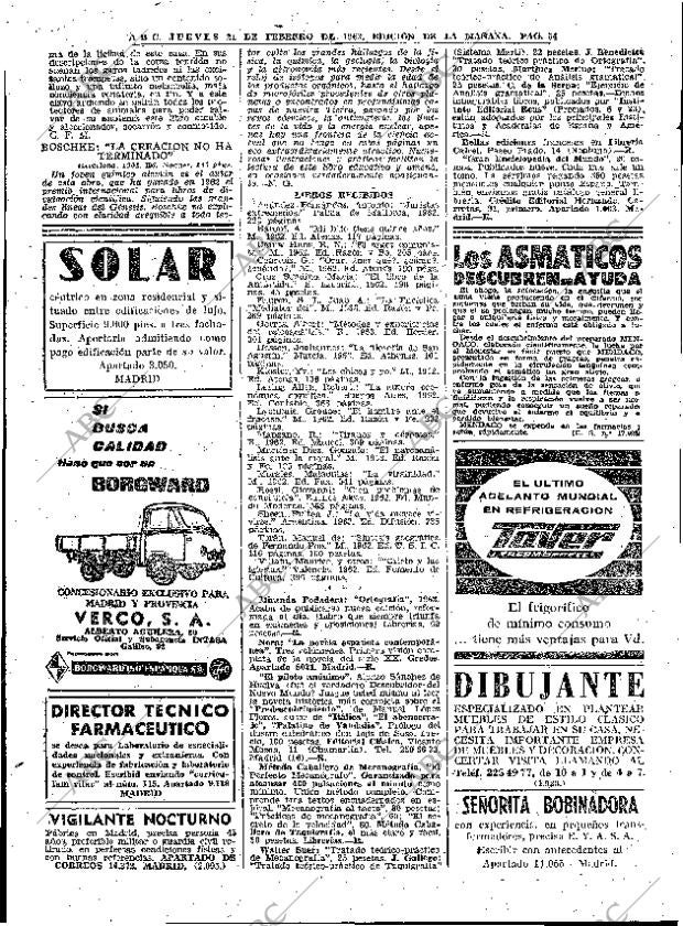 ABC MADRID 21-02-1963 página 54