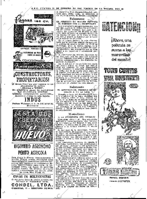 ABC MADRID 21-02-1963 página 62