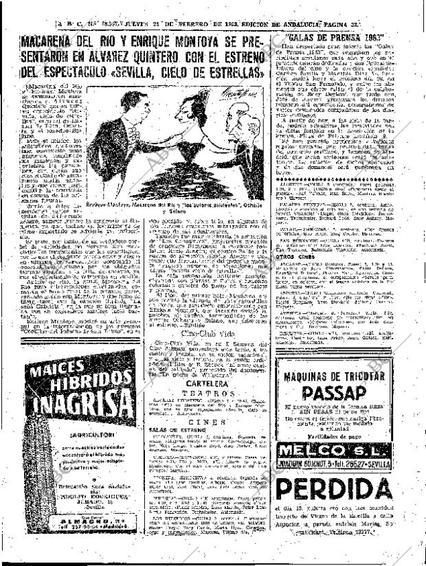 ABC SEVILLA 21-02-1963 página 33