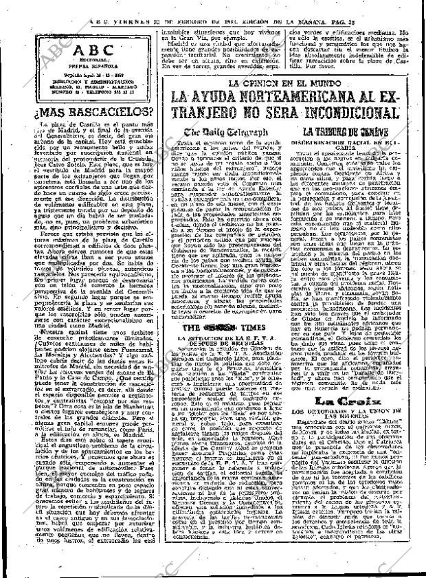 ABC MADRID 22-02-1963 página 32