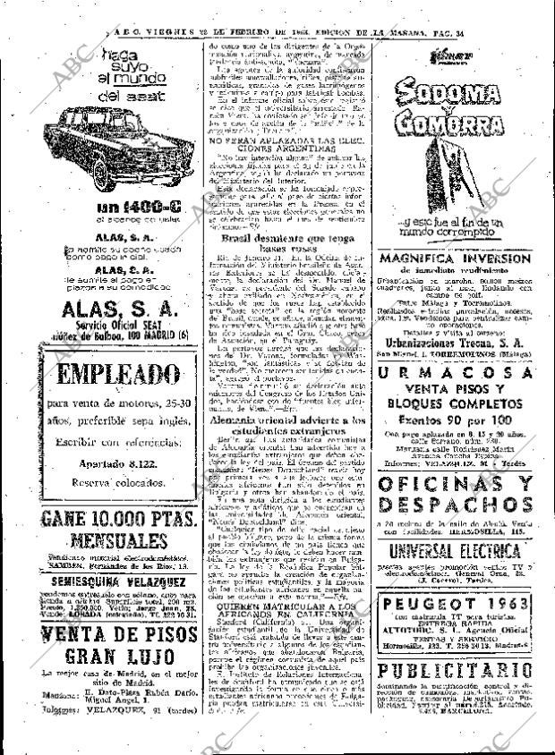 ABC MADRID 22-02-1963 página 34