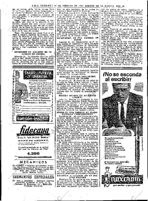 ABC MADRID 22-02-1963 página 44