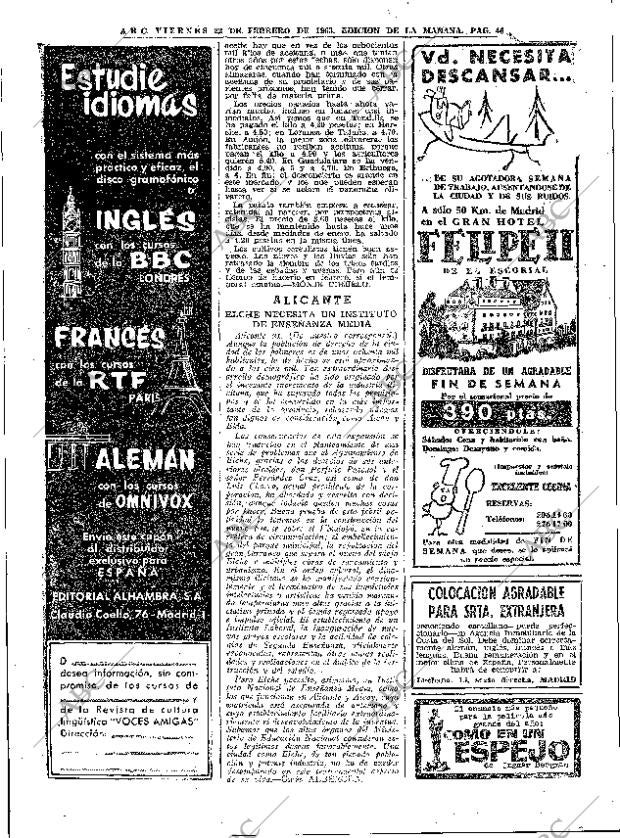 ABC MADRID 22-02-1963 página 46