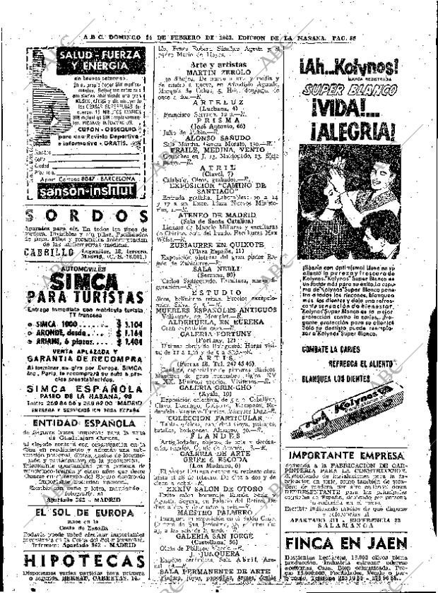 ABC MADRID 24-02-1963 página 86