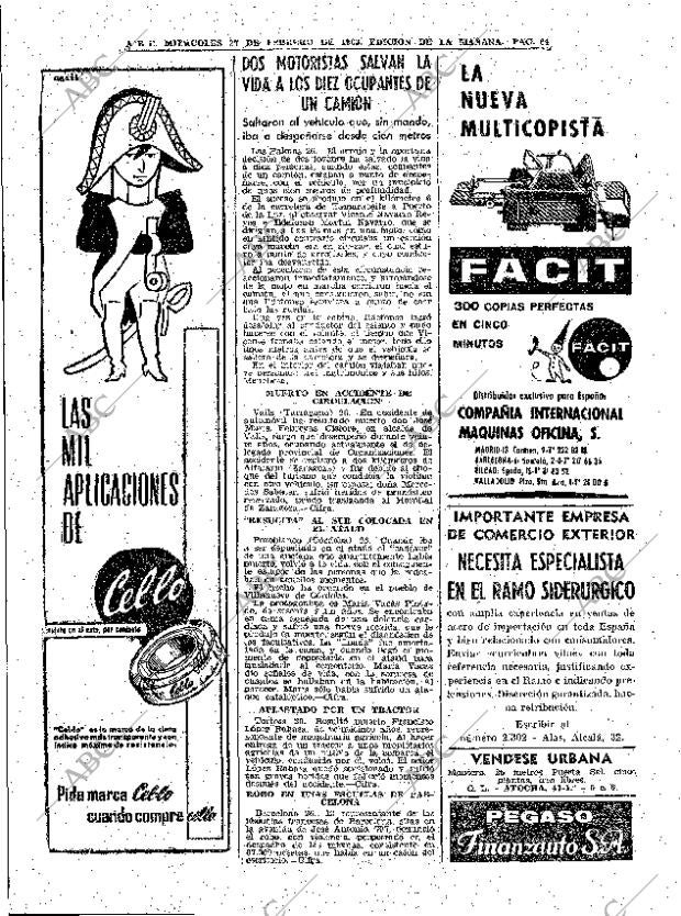 ABC MADRID 27-02-1963 página 64