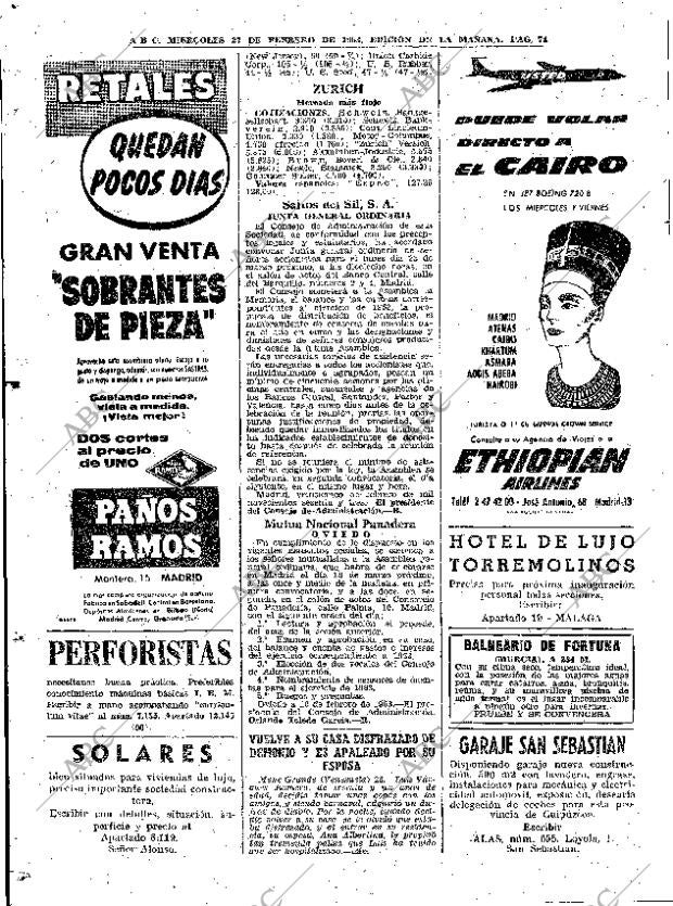 ABC MADRID 27-02-1963 página 74
