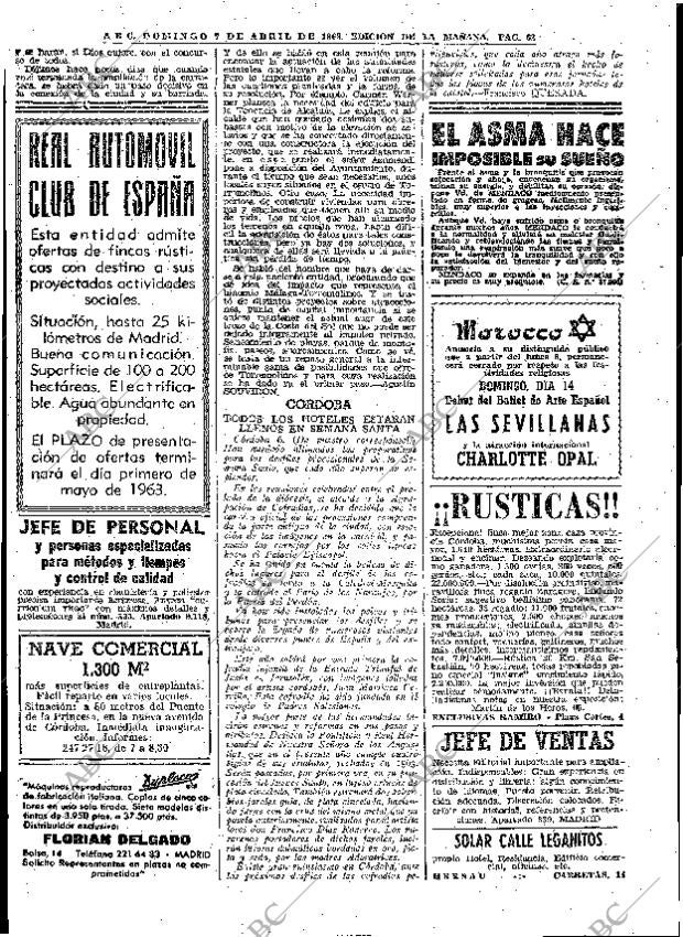 ABC MADRID 07-04-1963 página 62